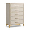 MDF Kommode mit 5 Schubladen und Metallgriffen Beige