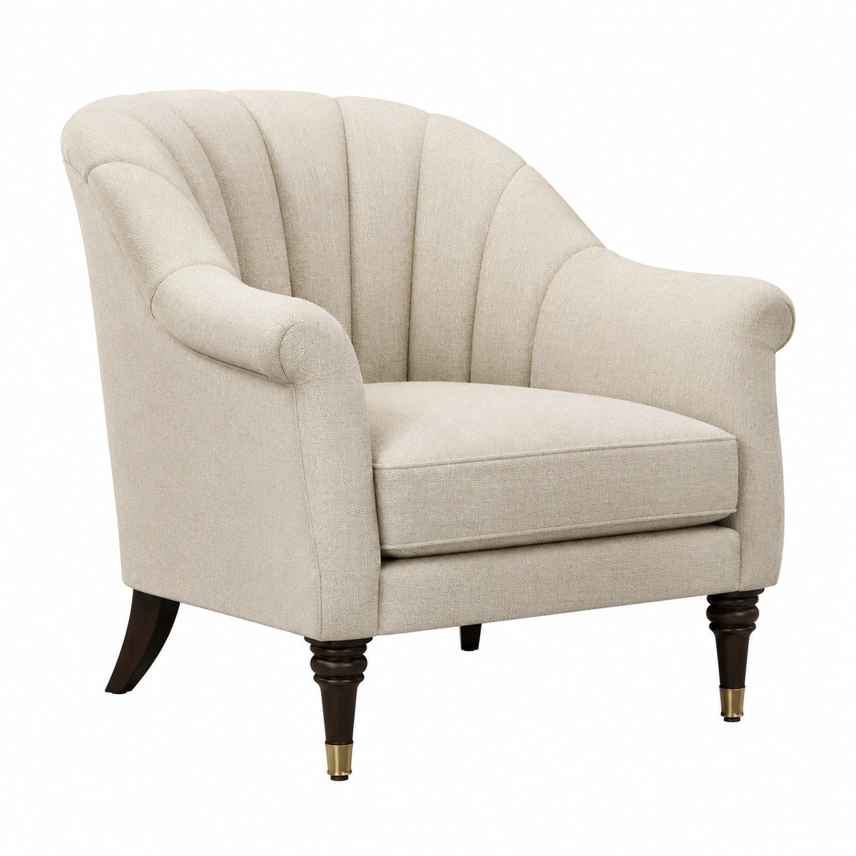 Leinensessel Beige mit Holzbeinen 80x75x85cm