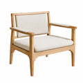 Eiche Sessel mit Polyesterpolsterung in Beige