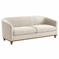 3-Sitzer Sofa Stoffbezug mit Holzrahmen Beige 200cm