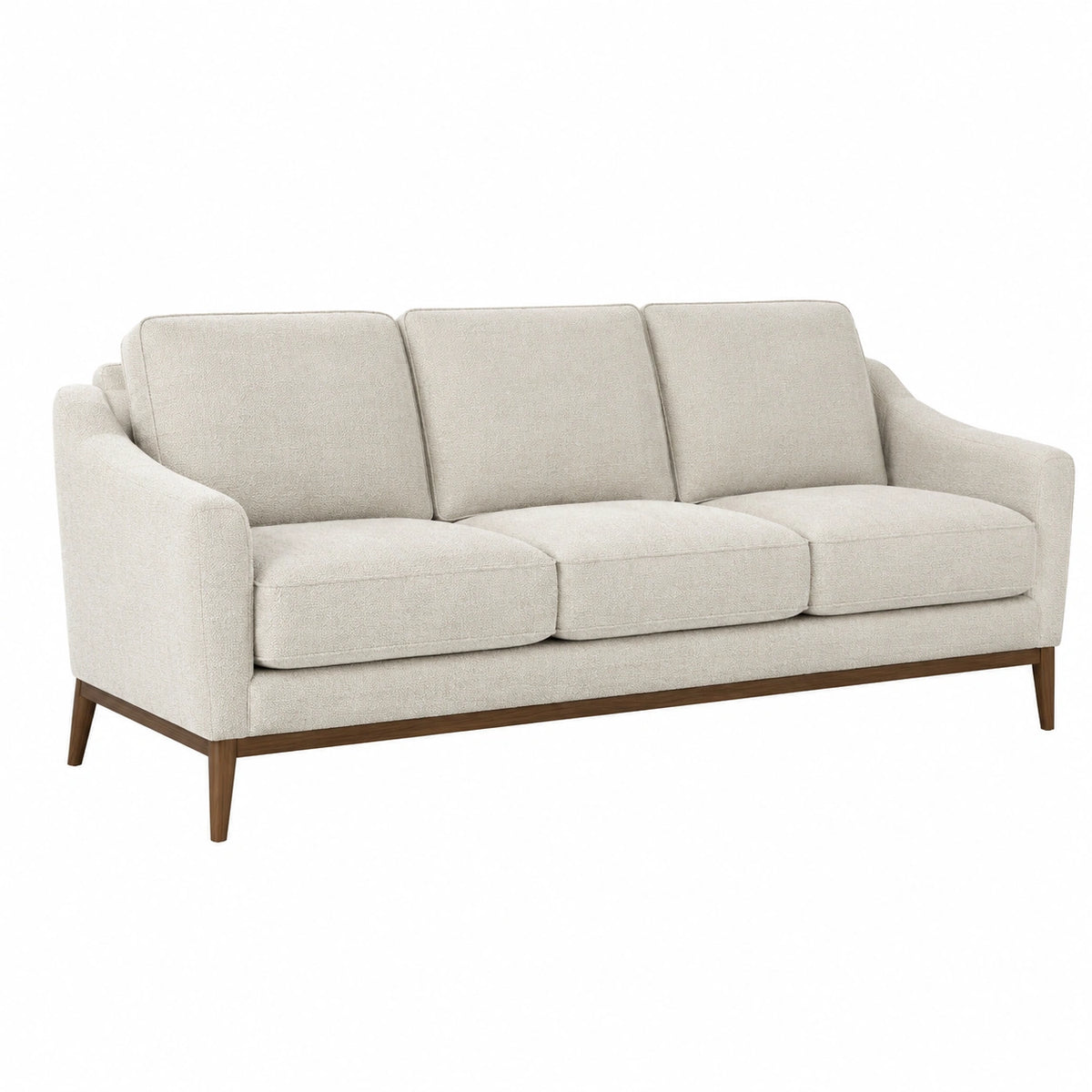 3-Sitzer Sofa mit Holzrahmen und Polyesterbezug in Beige