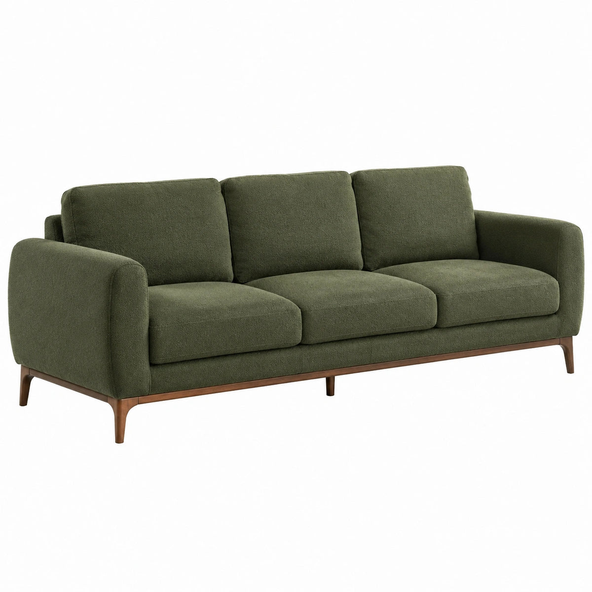 3-Sitzer Sofa aus Stoff mit Holzrahmen Olivgrün
