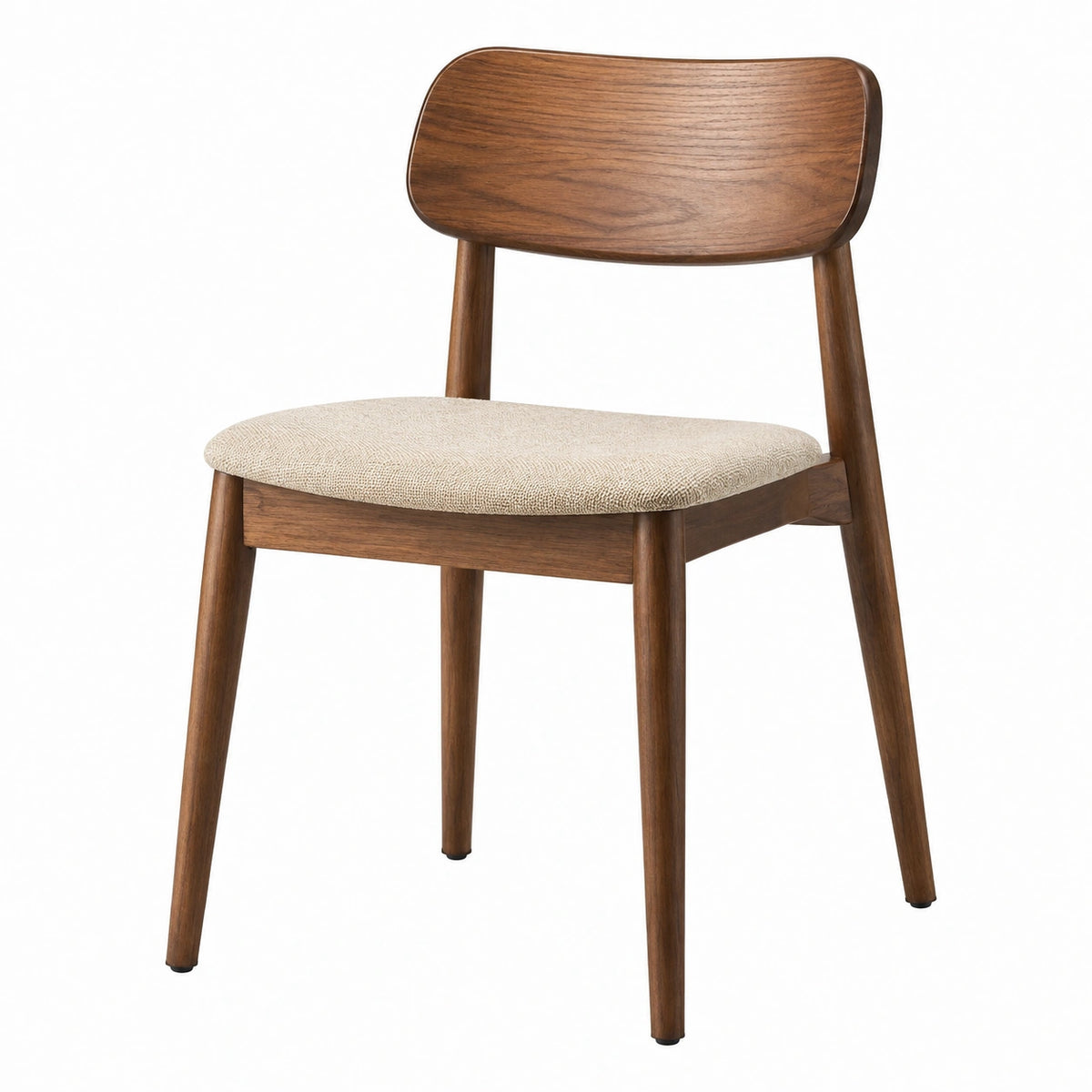 Holzstuhl mit Stoffpolsterung in Beige